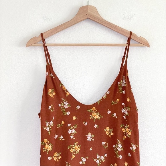 Reformation Ventura Slip Sundress Floral Mini Cami Dress Caramel Floret Large - Picture 6 of 13